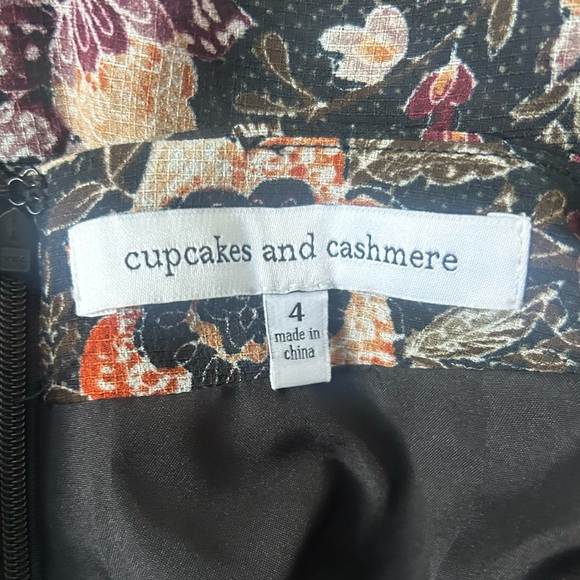 CUPCAKES & CASHMERE Asymmetric Dark Floral Midi Skirt Whimsigoth Fairy Y2K Sz 4 - Picture 2 of 11